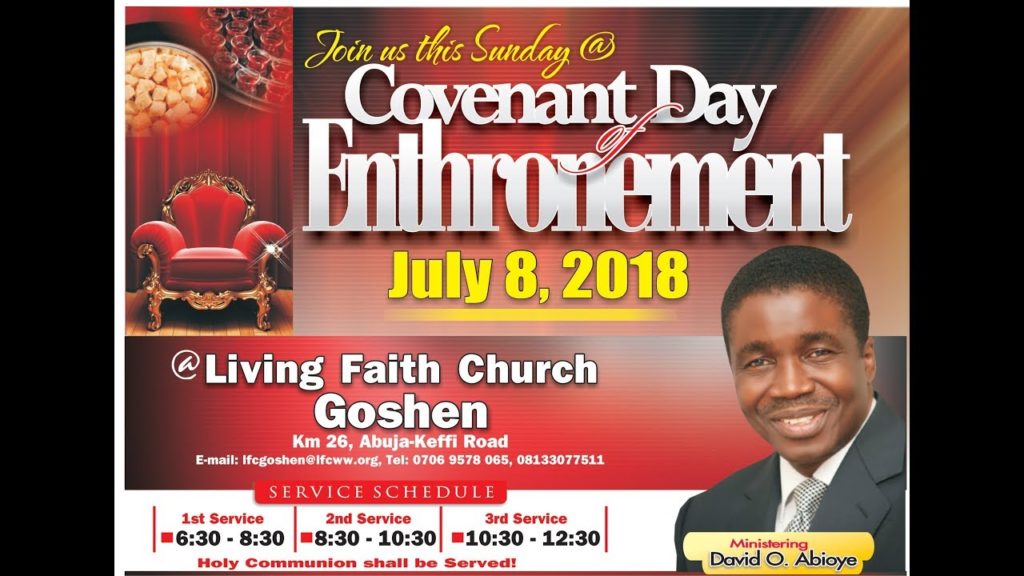 Winners Church Covenant Day of Enthronement July 8, 2018