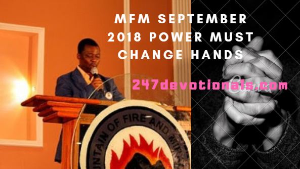 mfm September 2018 Power Must change Hands prayer guide