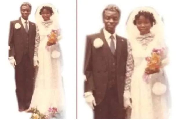 Bishop Oyedepo and wife on their wedding day
