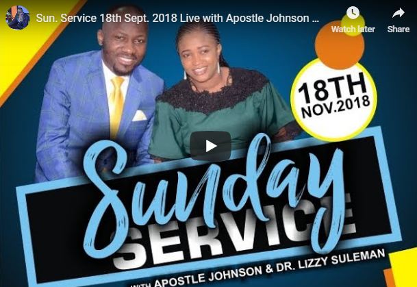 Live Service 18th Sept 2018 Live with Apostle Johnson Suleman