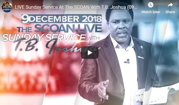 LIVE Sunday Service At The SCOAN With T.B. Joshua 09 12 2018