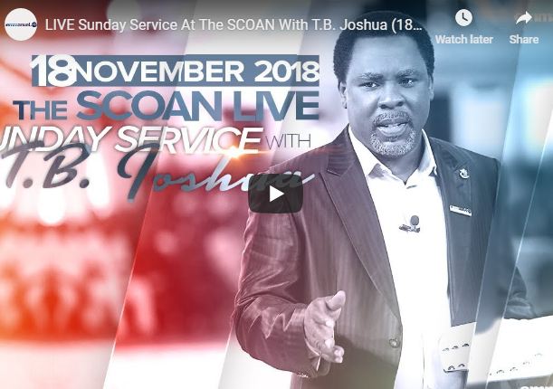LIVE Sunday Service At The SCOAN With T B Joshua 18 November
