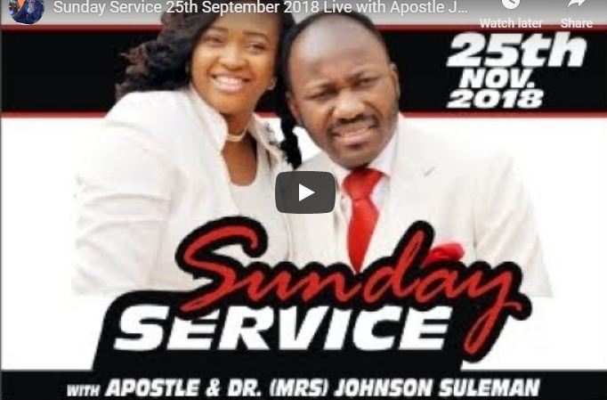 Live with Apostle Johnson Suleman Sunday Service 25th September 2018