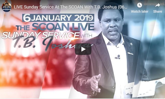 LIVE Sunday Service At The SCOAN With T.B. Joshua