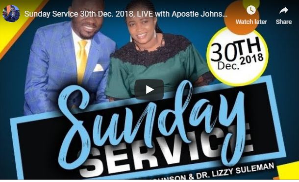 Sunday Service 30th Deco 2018 LIVE with Apostle Johnson Suleman