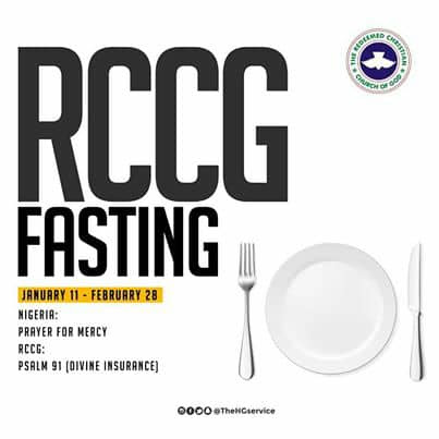 Time Schedule 2019 RCCG Fasting And Prayers