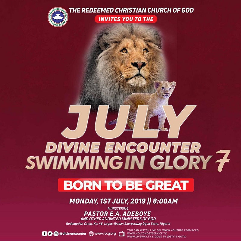 Live Stream RCCG July 2019 Holy Ghost Service Swimming in Glory 7