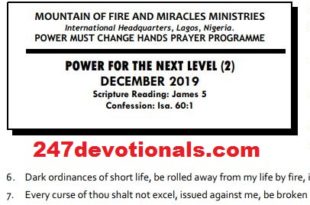 POWER MUST CHANGE HANDS PRAYER PROGRAMME POWER FOR THE NEXT LEVEL (2) DECEMBER 2019