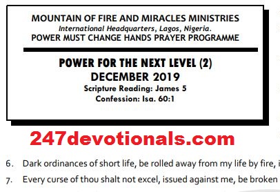 POWER MUST CHANGE HANDS PRAYER PROGRAMME POWER FOR THE NEXT LEVEL (2) DECEMBER 2019