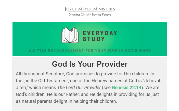 God Is Your Provider By Joyce Meyer